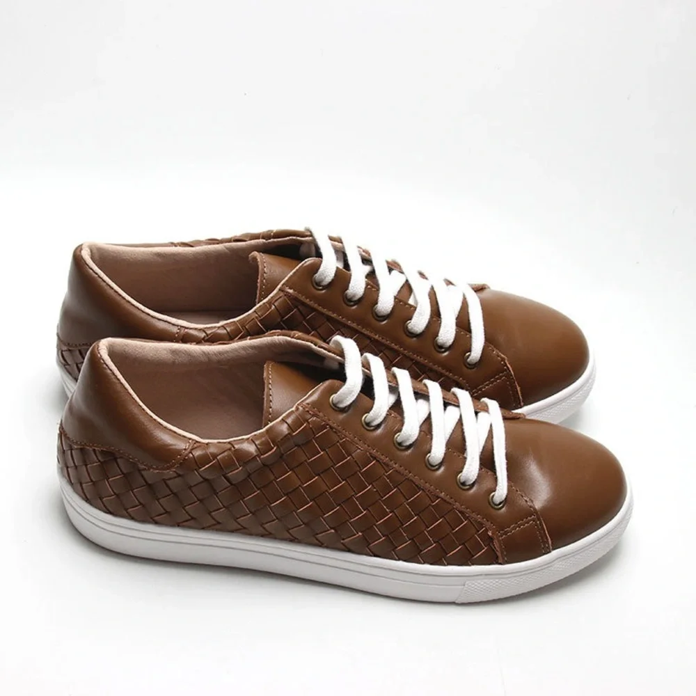 Leather Woven Sneaker | Color 'Espresso' | Women‎